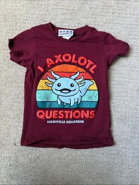 Nashville Aquarium Kids Burgundy 'I Axolotl Questions' Graphic Tee